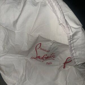 Christian Louboutin White Bag with Red Logo